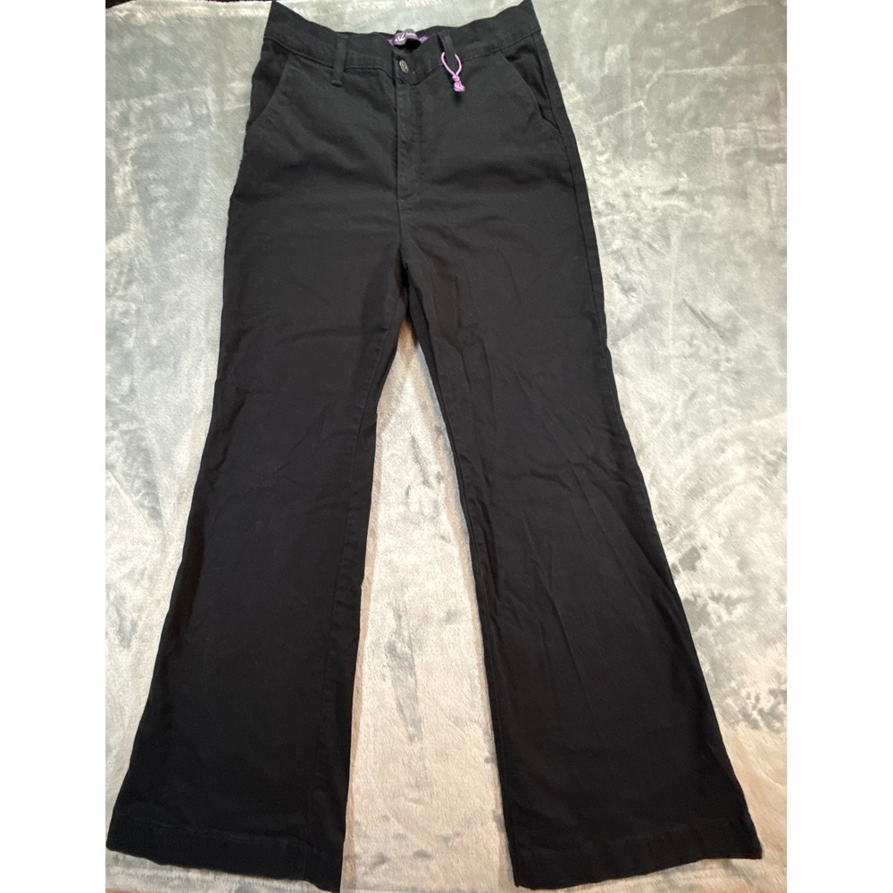 Gloria Vanderbilt Women Black Denim Jeans Trouser Wide Leg Pants Size 12 Average